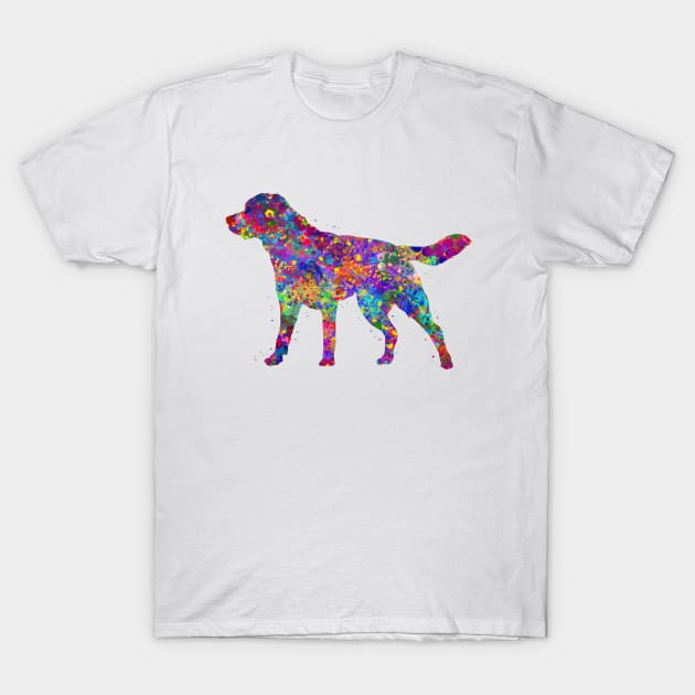 Labrador dog watercolor T-Shirt by Yahya Art